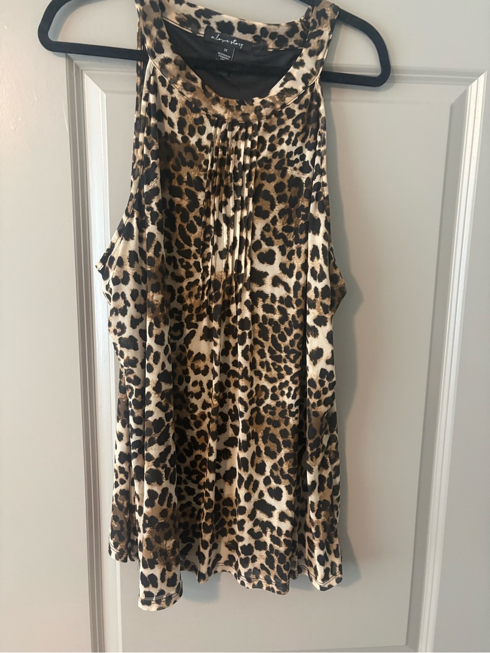 A Love Story Women's Leopard Print Sleeveless Top - Brown/Black